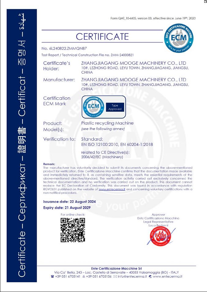 CE Certificate I
