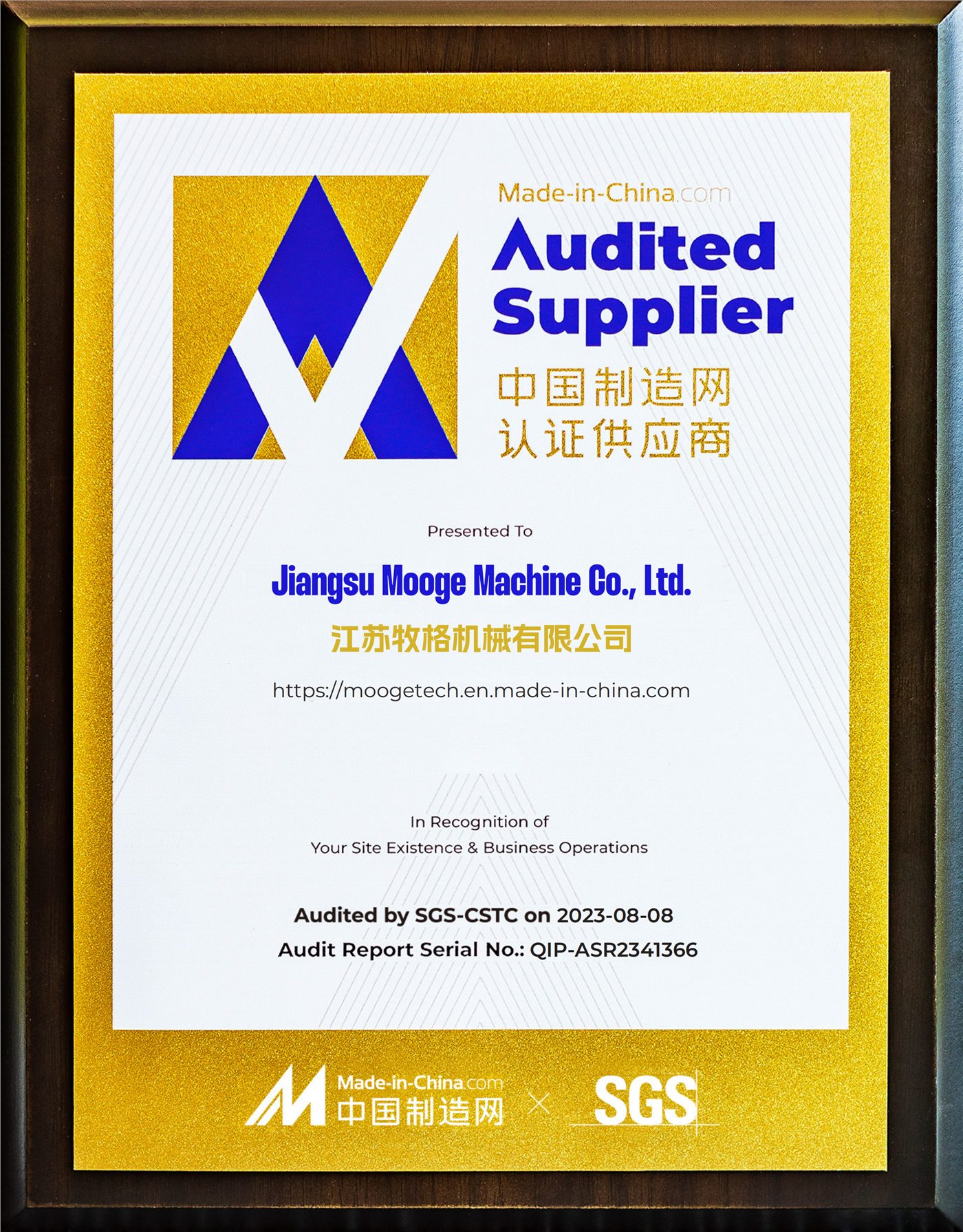 SGS Audited Supplier